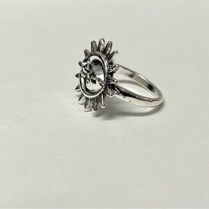Vintage silver style smiling sun ring